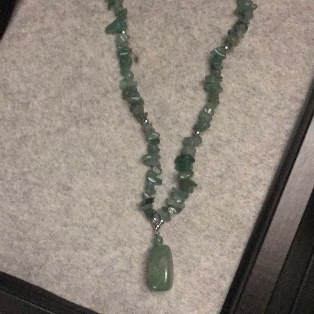 Beautiful light green stone necklace